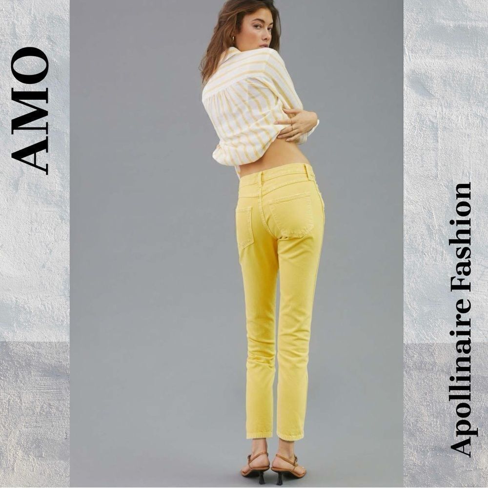 AMO TOMBOY DENIM JEANS IN YELLOW SIZE 32 NWT